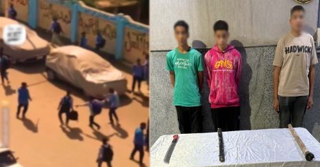 ضبط 3 طلاب يتشاجروا بأسلحة بيضاء أمام مدرسة بأسيوط