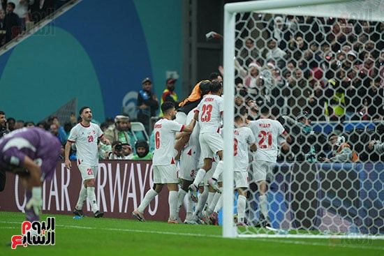احتفال لاعبى الأردن بالهدف