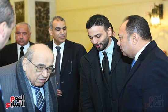 مصطفى الفقى فى عزاء محمد صابر عرب