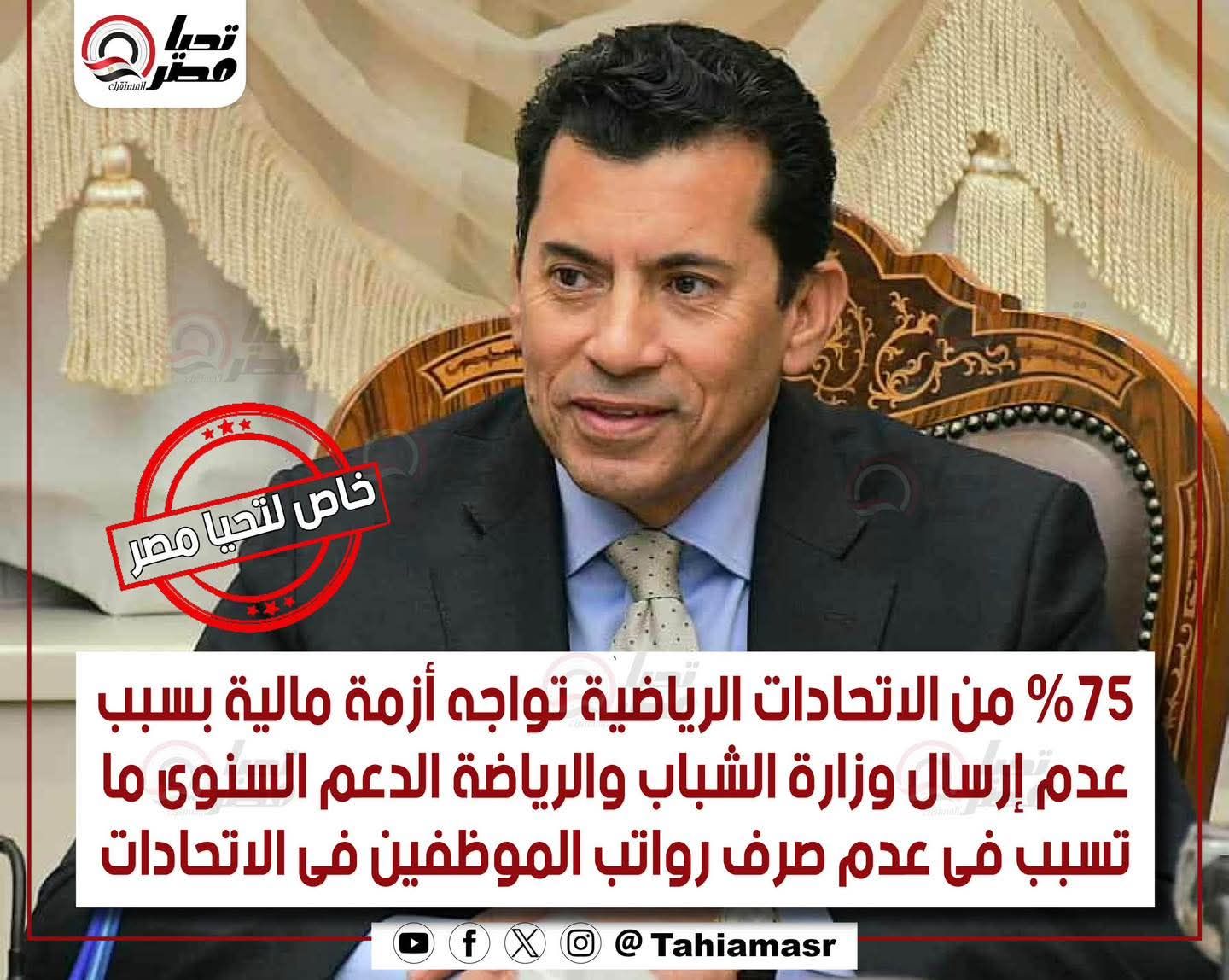 أزمة مالية تضرب الاتحادات الرياضية بسبب تأخر دعم وزارة الشباب والرياضة
