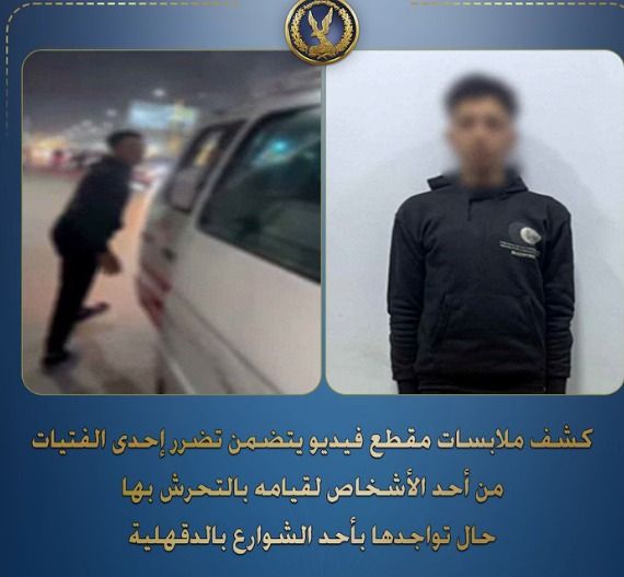عقوبة تصل للحبس سنتين.. القبض على عاطل تحرش بفتاة في أحد شوارع الدقهلية بعد تداول فيديو الواقعة