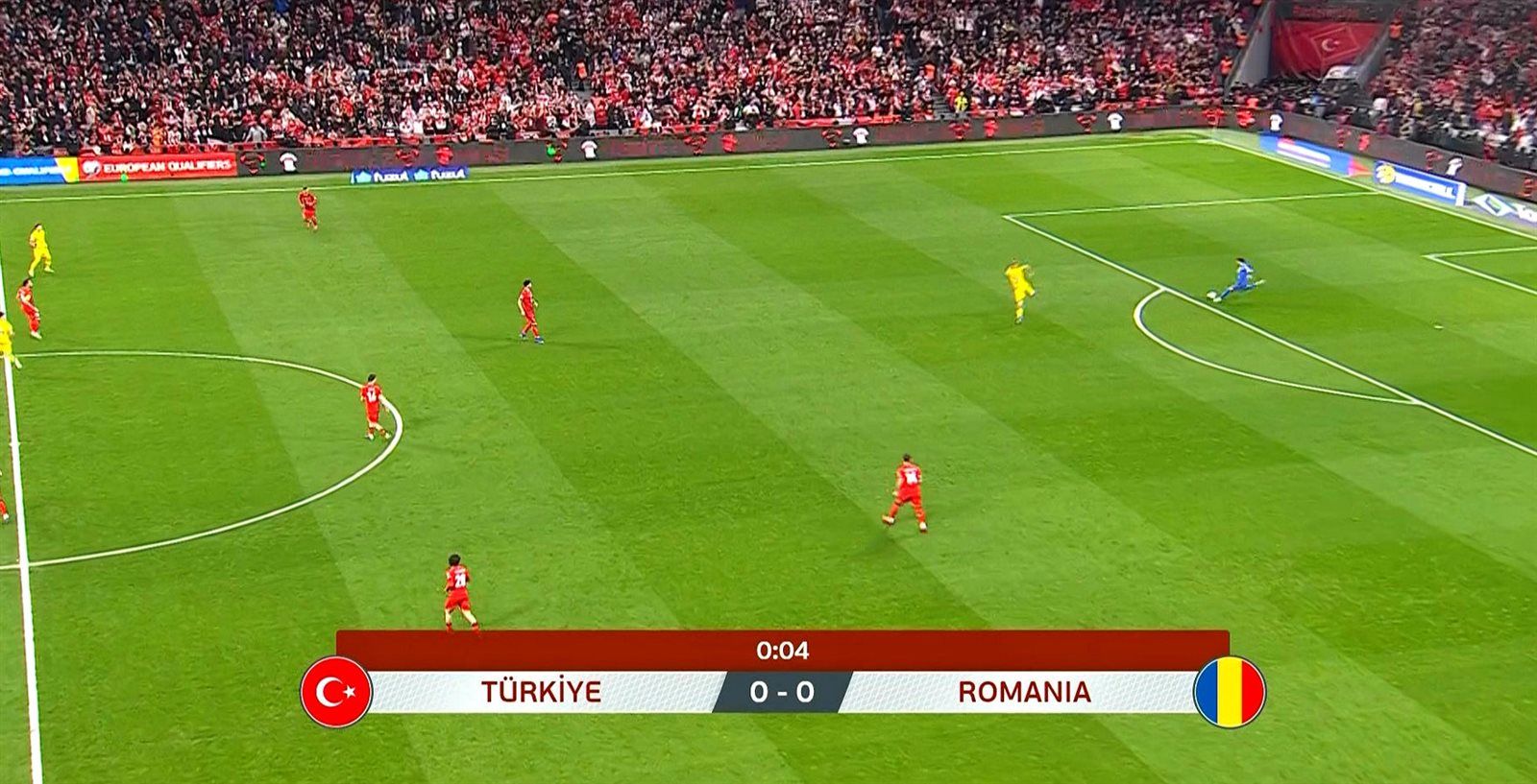 تركيا ضد رومانيا.. ملخص اهداف ونتيجة مباراة تركيا ورومانيا في تصفيات أوروبا بعد مرور 45 دقيقة