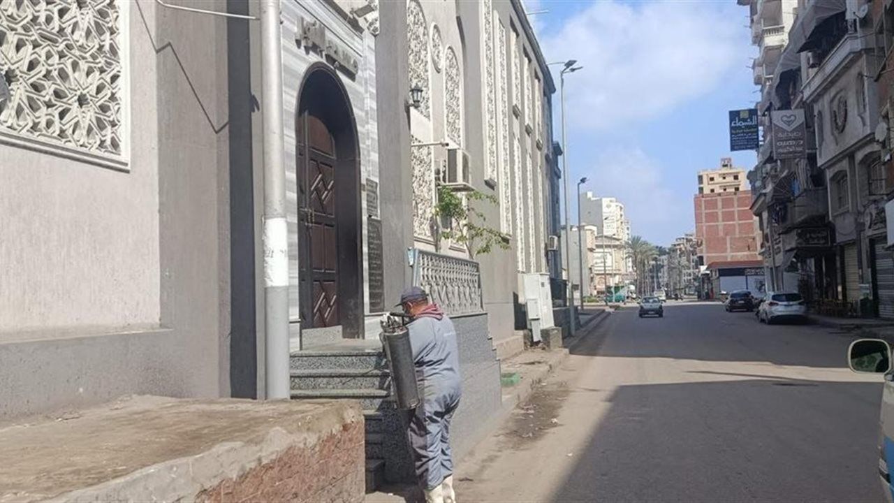 تطهير مساجد دمياط ضد ناقلات الأمراض المتوطنة