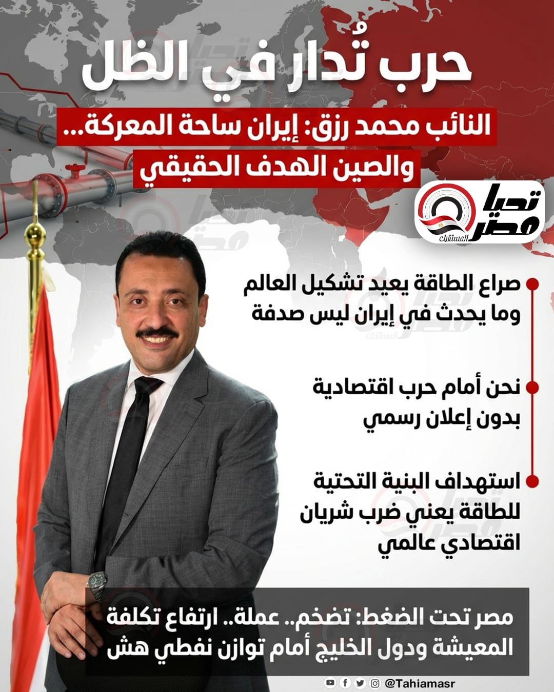النائب محمد رزق: حرب تُدار في الظل: إيران ساحة المعركة… والصين الهدف الحقيقي