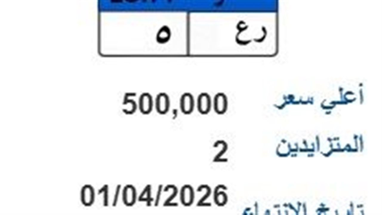 ر ع - 5 لوحة سيارة مميزة يصل سعرها لـ500 ألف جنيه