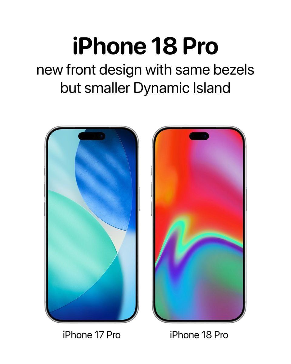 تقارير: iPhone 18 Pro يأتي بحواف موحّدة وDynamic Island أصغر