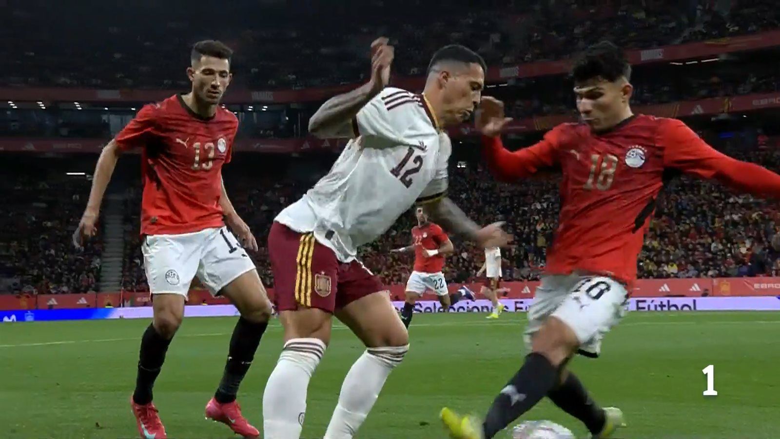 منتخب مصر.. ملخص اهداف ونتيجة مباراة مصر ضد إسبانيا الودية بعد مرور 20 دقيقة