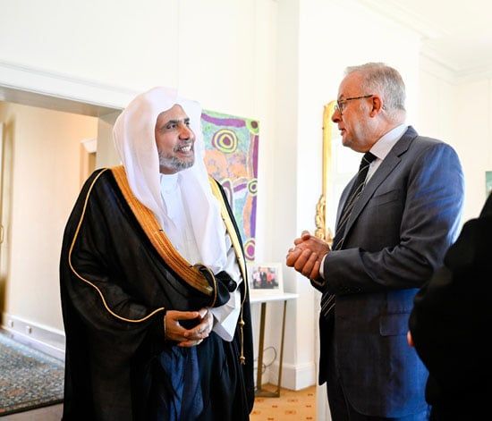 لقاء الأمين العام لرابطة العالم الإسلامى وئيس الوزراء الأسترالي