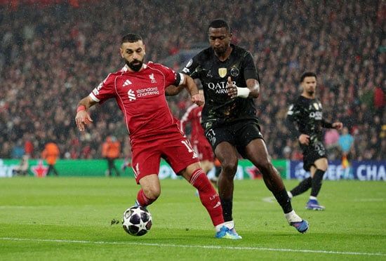 محمد صلاح خلال المباراة محمد صلاح خلال المباراة