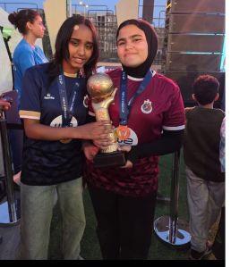 احتفال اللاعبات