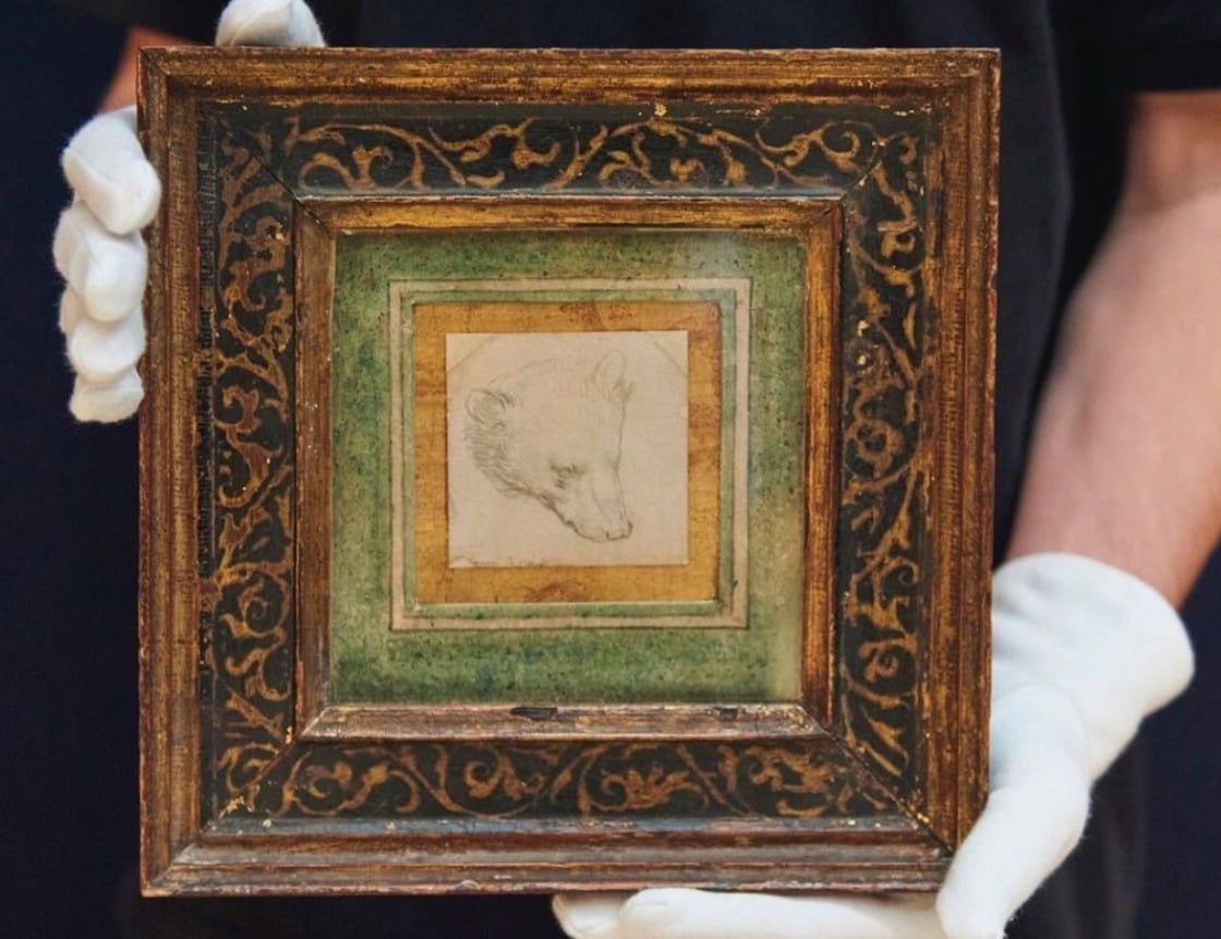 لوحة رأس دب للفنان ليوناردو دافنشي