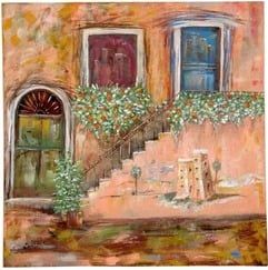 إحدى لوحات الفنانة منى القصبي