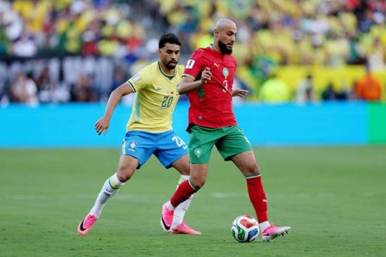 جانب من مباراة المغرب والبرازيل