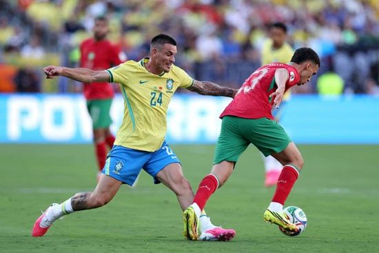 الشوط الأول من مباراة البرازيل والمغرب