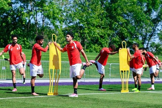 تدريبات منتخب مصر قبل مباراة بلجيكا