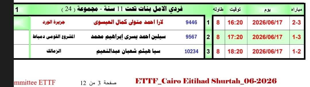 بطولة الاتحاد المصري لتنس الطاولة (4)