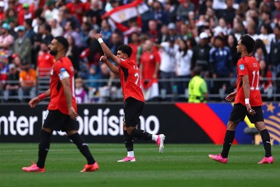 احتفال محمود صابر بالهدف الأول فى شباك إيران