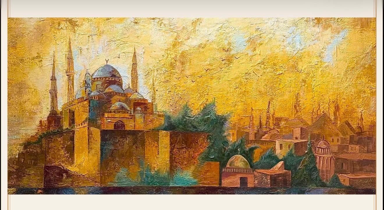عمل فنى في معرض إنسان ومكان بدار الأوبرا