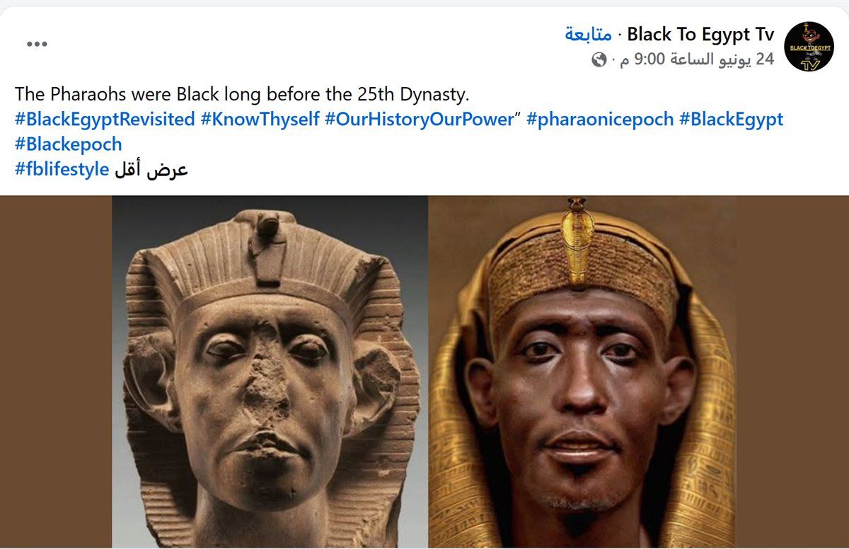 الأفروسنتريك يدعون أن الفراعنة كانوا سودًا قبل وقت طويل من الأسرة الخامسة والعشرين.<br> 