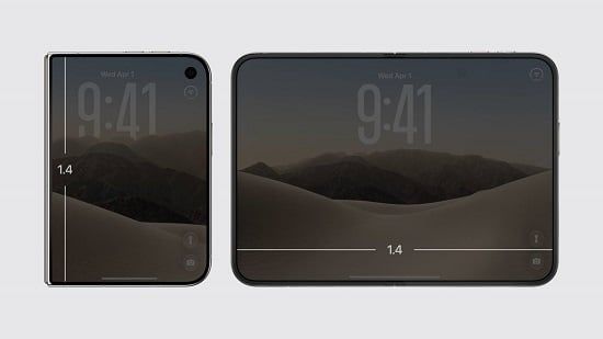 أبل تكشف iPhone Duo القابل للطي بشاشتين وتصميم جديد (8)