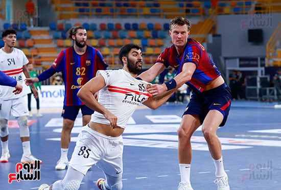 جانب من مباراة الزمالك وبرشلونة
