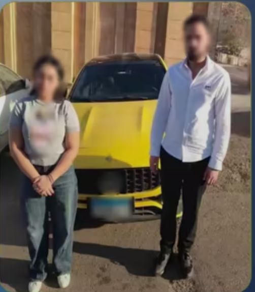 ضبط قائد سيارة وفتاة بالتعدى على عامل توصيل بالجيزة