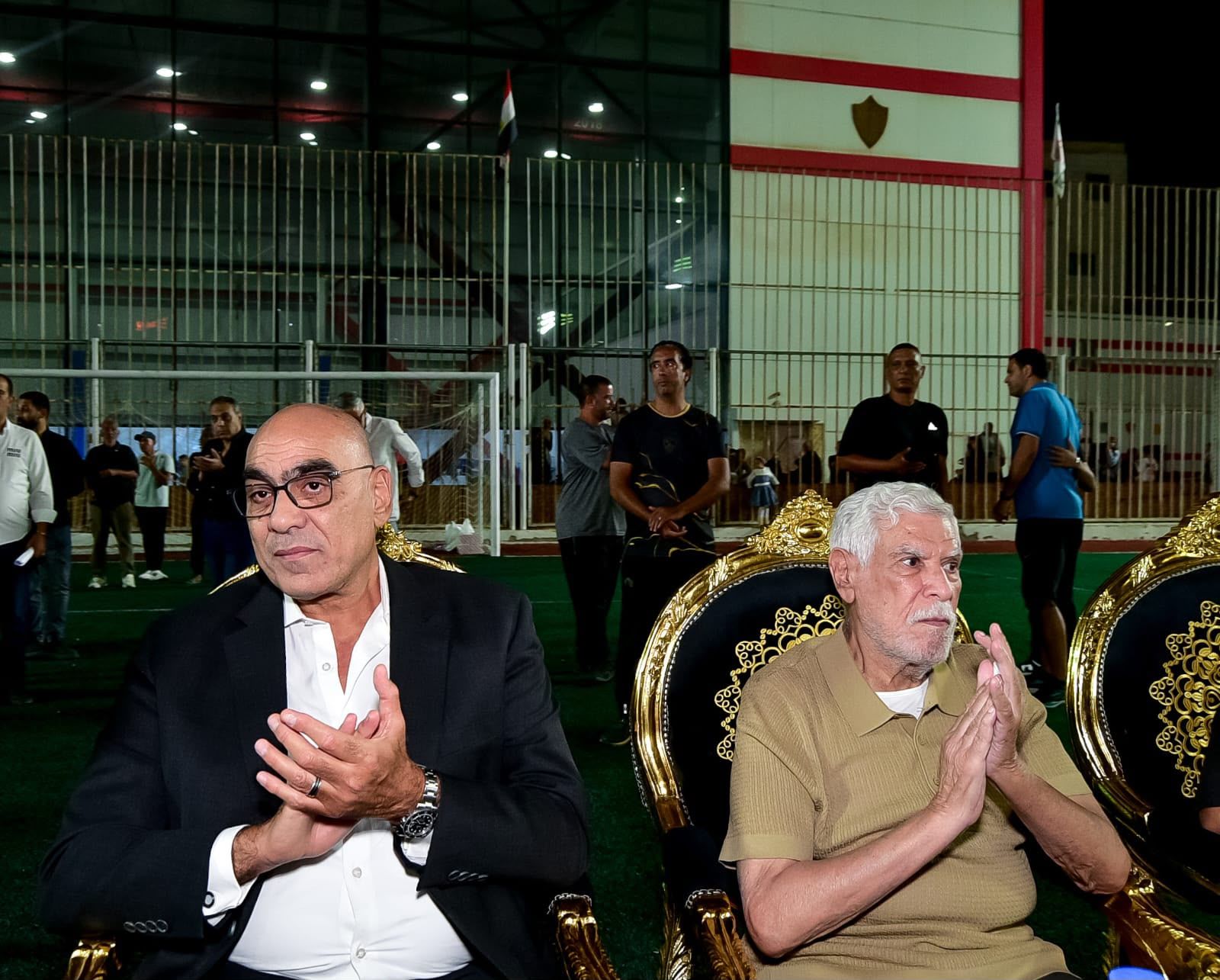 الاسطورة حسن شحاتةوهشام نصر نائب رئيس نادي الزمالك