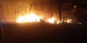 مصرع شخص في حريق مخزن خردة بشبرا الخيمة