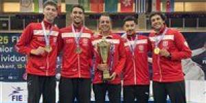 منتخب مصر لسلاح سيف المبارزة يتوج بذهبية كأس العالم للشباب بأوزبكستان