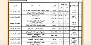 جدول امتحانات الثانوية العامة 2026 في مصر