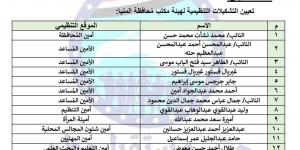 النائب محمد نشأت أمينا للمحافظة.. تحيا مصر ينشر تشكيل أمانة حزب مستقبل وطن بالمنيا
