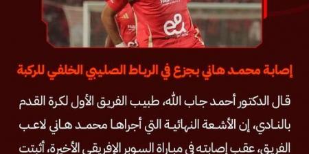 تأكيدا لـ تحيا مصر.. إصابة محمد هاني لاعب النادي الأهلي بجزع في الرباط الصليبي الخلفي للركبة