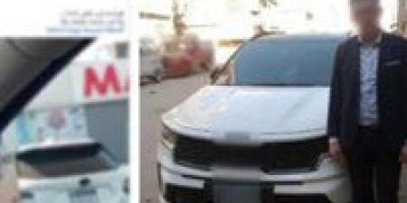 ضبط قائد سيارة لتثبيته لوحات معدنية مصطنعة بالمنوفية