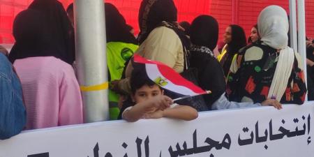 أطفال يحملون أعلام مصر يشاركون في أجواء العرس الديمقراطى بمحيط لجان الدقي
