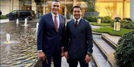 ظهورالحضري وأحمد حسن في مقر حفل توزيع جوائز الإتحاد الإفريقي 2025