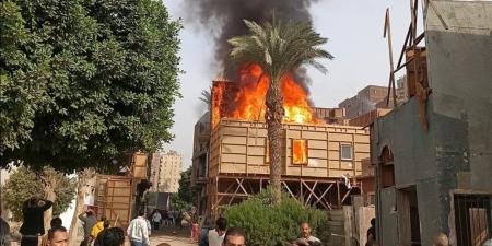 الحماية المدنية تحاول السيطرة على حريق "ستوديو مصر" (بث مباشر)
