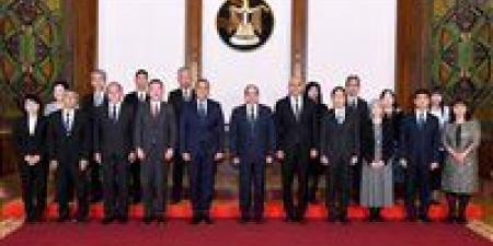 الرئيس السيسي يستقبل مجموعة خبراء التعليم اليابانيين المتواجدين في مصر