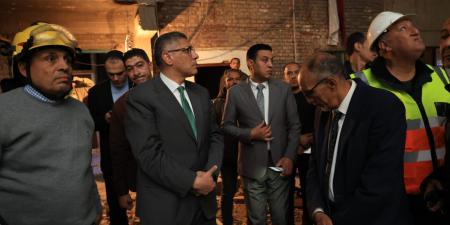 محافظ الجيزة يتفقد موقع حادث ماسورة الغاز في إمبابة