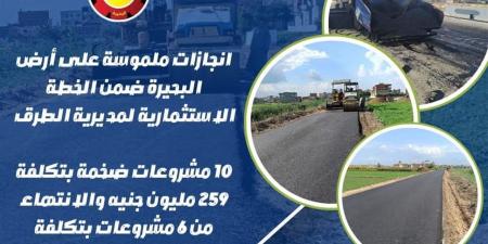 البحيرة: 10 مشروعات استثمارية لتطوير الطرق بتكلفة تتجاوز 259 مليون جنيه