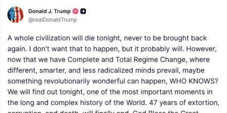 بعد رسالته النارية الأخيرة بخصوص محو الحضارة.. حرب إيران تكشف تناقضات ترامب