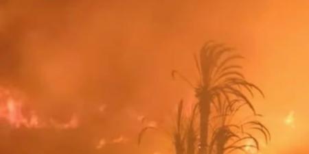 حريق ضخم داخل مزرعة في المنيب