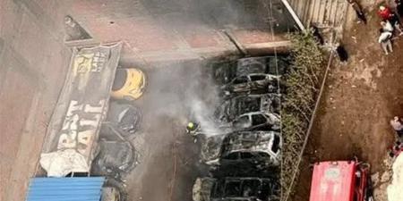 السيطرة على حريق جراج الغشام بالزقازيق .. وارتفاع الخسائر لـ10 سيارات