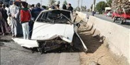 لحظة فقدان السيطرة.. إصابة 12 شخصًا في انقلاب سيارة بالمنوفية