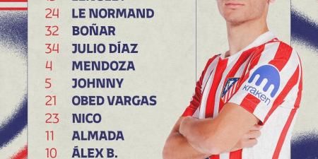 إلتشي ضد أتلتيكو مدريد.. التشكيل الرسمي لمواجهة الليجا