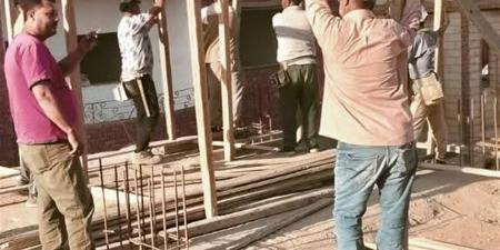 ازالة 5حالات تعد على ارض زراعية وبناء مخالف ببنى مزار شمال المنيا