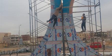 جهاز الفيوم الجديدة يبدأ تنفيذ أعمال تطوير ميدان المدخل الشمالي