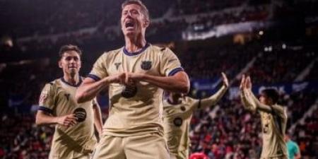 برشلونة يتخطى أوساسونا بثنائية ويقترب من التتويج بالدوري الإسباني