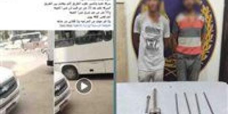 ضبط عاطلين لسرقتهما حديد تسليح من حاجز خرساني بالقليوبية