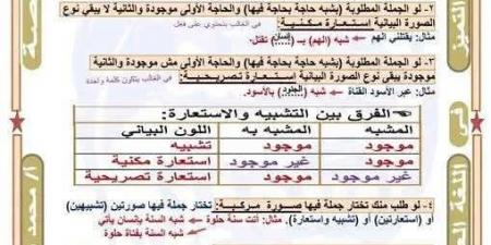 امتحان اللغة العربية للصف الثالث الثانوى.. ننشر 4 ورقات لـ" الخلاصة فى البللاغة"