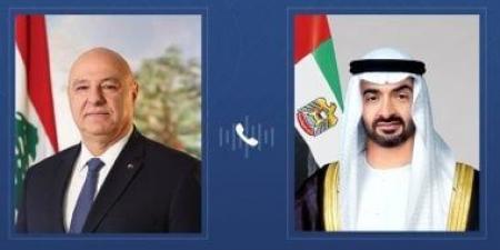 الرئيس الإماراتي ونظيره اللبناني يبحثان هاتفياً التعاون المشترك والتطورات الإقليمية